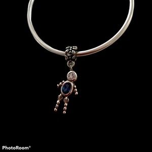 Silver&aquamarine charm of a body Pandora inspire